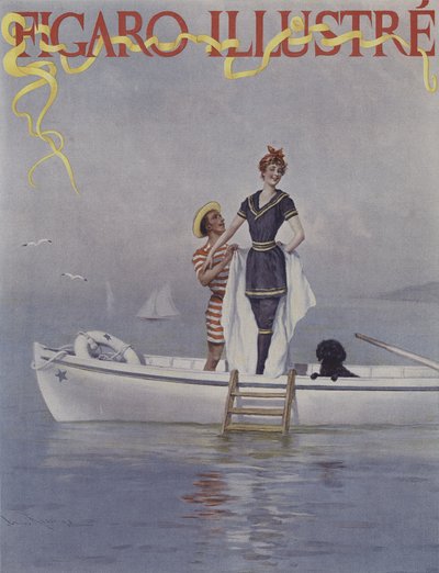 Una plena agua en el mar. Portada de Le Figaro Illustré, agosto 1894 de Lucius Rossi