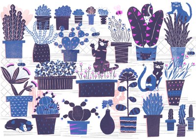 Jardín de gatos, 2015 (digital) de Lucy Banaji