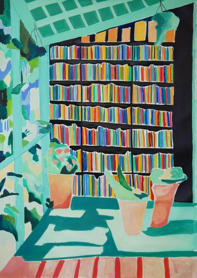 Libary, 2023 (óleo sobre lienzo) de Lucy Smallbone