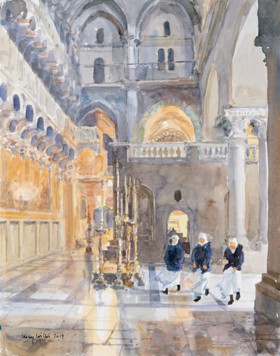 Novicias en la Iglesia del Santo Sepulcro, Jerusalén de Lucy Willis