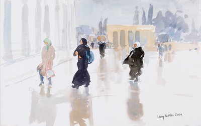 Peregrinos en el Monte del Templo, Jerusalén de Lucy Willis