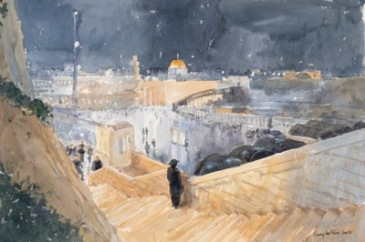 El Muro Occidental, Noche, Jerusalén, 2019 de Lucy Willis