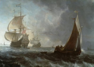 Buques de guerra holandeses de Ludolf Backhuysen