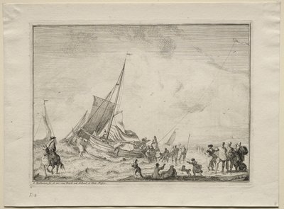 Lanzamiento de un barco de Ludolf Backhuysen