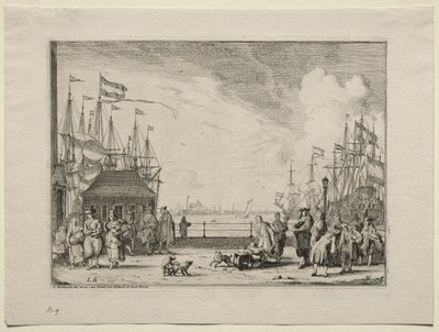 Puerto en Ámsterdam, 1701 de Ludolf Backhuysen
