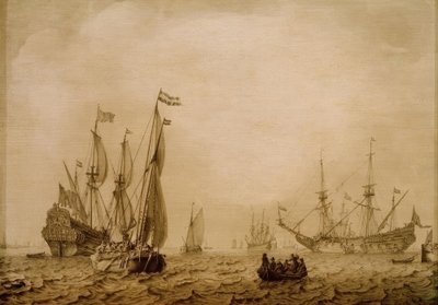 Barcos en la rada de Vlissingen (?) de Ludolf Backhuysen
