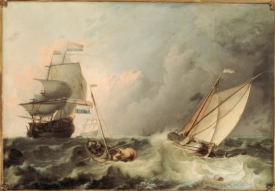 Veleros en mar agitado de Ludolf Backhuysen