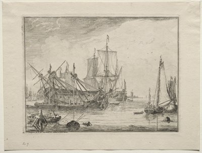 Barcos en reparación de Ludolf Backhuysen