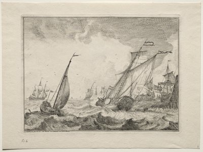 Barcos en una tormenta de Ludolf Backhuysen