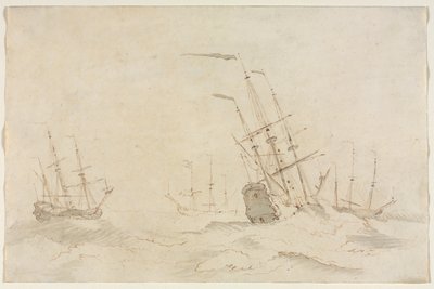 Barcos, segunda mitad de 1600s de Ludolf Backhuysen