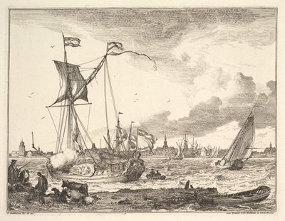 Escena del puerto de Ludolf Backhuysen I