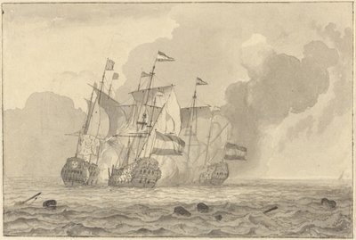 Una batalla en el mar de Ludolf Backhuyzen