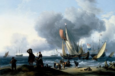 Holandeses embarcando en un yate de Ludolf Bakhuizen