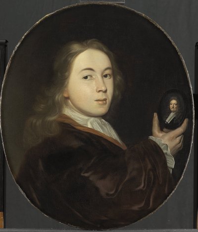 Johannes Bakhuysen (1683-1731). Con un retrato en miniatura de su padre Ludolf de Ludolf Bakhuysen