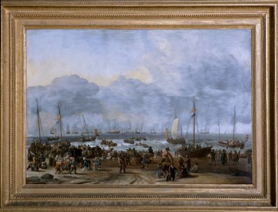 El desembarco de Guillermo de Orange en Scheveningen (óleo sobre lienzo) de Ludolf I Backhuysen