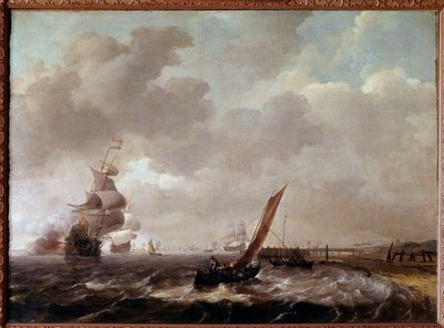 El mar en el Helder en Holanda de Ludolf I Backhuysen