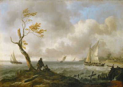 Barcos pesqueros y costeros con mal tiempo ... de Ludolf I Backhuyzen