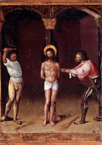 Vida de la Virgen: La flagelación Serie Misterios del Rosario de Ludovico Brea