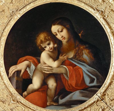 Virgen con el niño. Tondo, ... de Ludovico Carracci