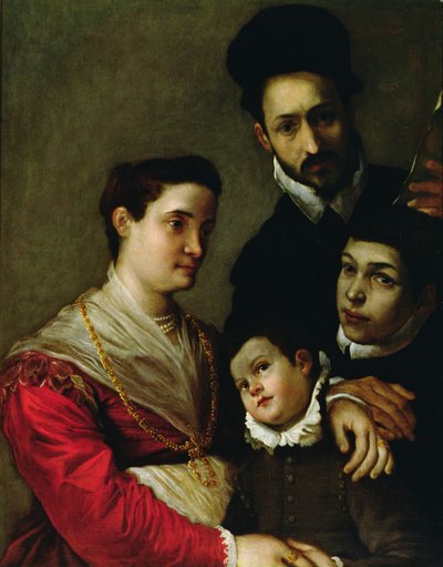 Retrato de la familia Tacconi (óleo sobre lienzo) de Ludovico Carracci