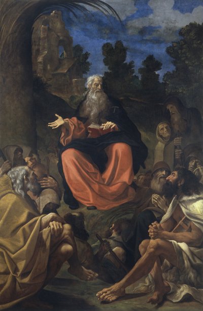 San Antonio Abad predicando a los ermitaños de Ludovico Carracci