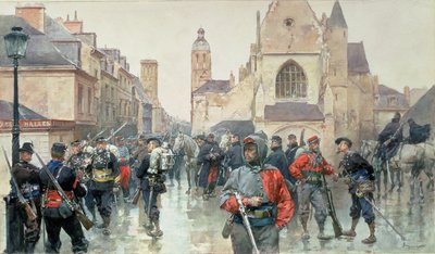 Una reunión de los Garibaldini y las tropas francesas en Tours de Ludovico Marchetti