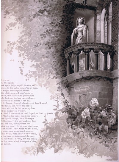 Julieta, ¡ay de mí! Romeo, ella habla. (ilustración de Romeo y Julieta) de Ludovico Marchetti