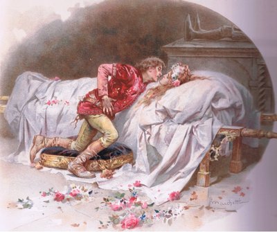 Tus drogas son rápidas. Así, con un beso, muero, ilustración de Romeo y Julieta de Ludovico Marchetti