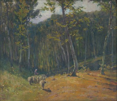 Ovejas en el bosque de Ludovit Cordak