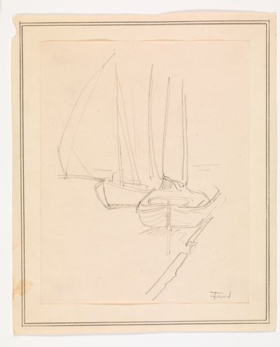 Barcos de vela en un muelle de Ludvig Find