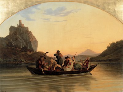 Cruce en Schreckenstein, 1837 de Ludwig Adrian Richter