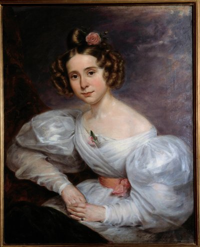 Retrato de una joven de Ludwig August or Louis August Schwiter