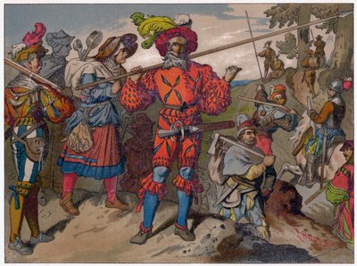 Landsknechts del siglo XVI, siglo XIX de Ludwig Burger