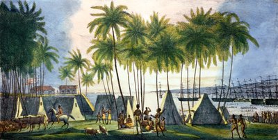 Puerto de Hanarourou en las Islas Sandwich, de 