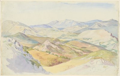 Las colinas Sabinas y Rocca Santo Stefano vistas desde Civitella de Ludwig Deurer