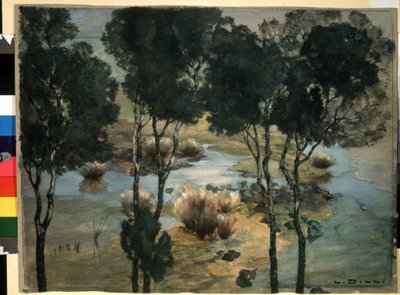 "Paisaje" Acuarela y gouache de Ludwig Dill (1848-1940) ca. 1900 Museo Pushkin, Moscú de Ludwig Dill