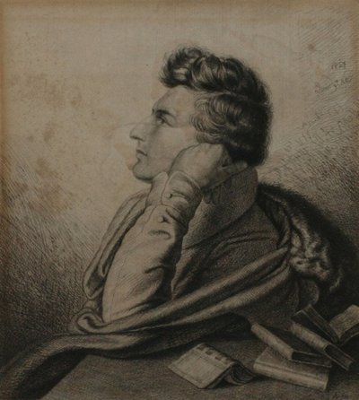 Retrato del poeta Heinrich Heine 1797-1856, 1827 de Ludwig Emil Grimm