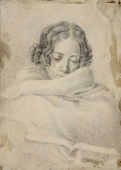 Retrato de la escritora Bettine von Arnim, de soltera Brentano de Ludwig Emil Grimm