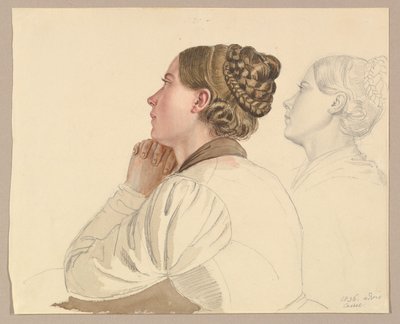 Estudios de una mujer rezando de Ludwig Emil Grimm