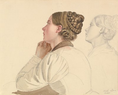 Estudios de una mujer rezando de Ludwig Emil Grimm