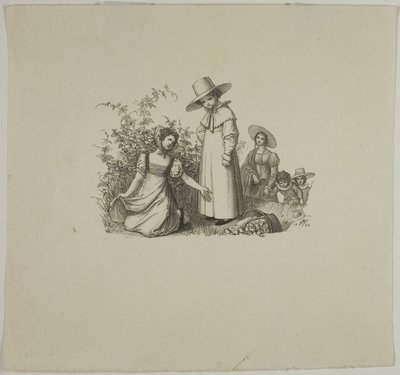 Familia con cestas de picnic de Ludwig Ferdinand Schnorr von Carolsfeld