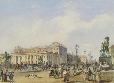 El Puente Anichkov en San Petersburgo de Ludwig Franz Karl Bohnstedt