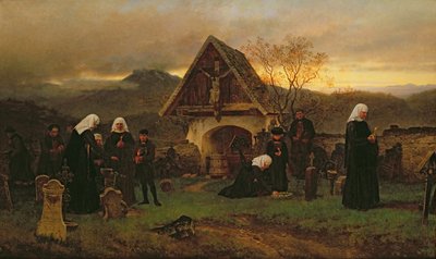 Día de Todos los Santos en el Cementerio de Ludwig Friedrich Wilhelm Riefstahl