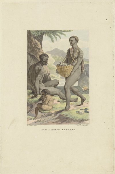 Habitantes de Tasmania
Van Diemen Landers (título en el objeto) de Ludwig Gottlieb Portman