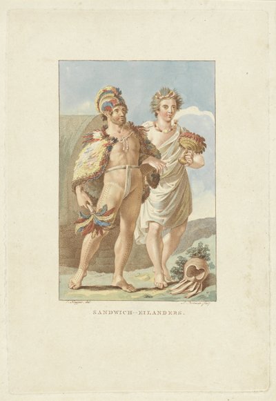 Habitantes de las Islas Sándwich (Hawai)
Los isleños de Sándwich (título en el objeto) de Ludwig Gottlieb Portman