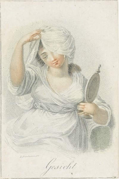 Visión Cara (título en objeto) Cinco sentidos representados por figuras femeninas (título de la serie) Die Funf Sinne (título de la serie) de Ludwig Gottlieb Portman