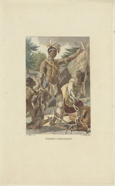 Familia iroquesa frente al tipi
Indios del Norte (título en el objeto) de Ludwig Gottlieb Portman