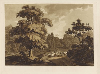 Paisaje con pastor de ovejas de Ludwig Gottlieb Portman