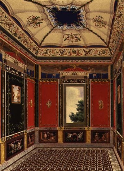 La sala pompeyana pintada por Augustine Aglio (1777-1857) de 
