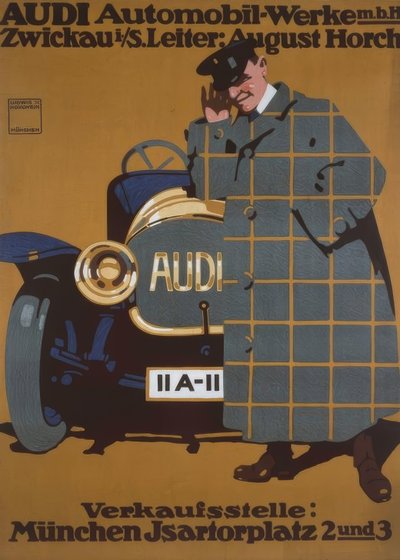 AUDI Automobil-Werke m. b. H. Zwickau i. S. Director: August Horch de Ludwig Hohlwein